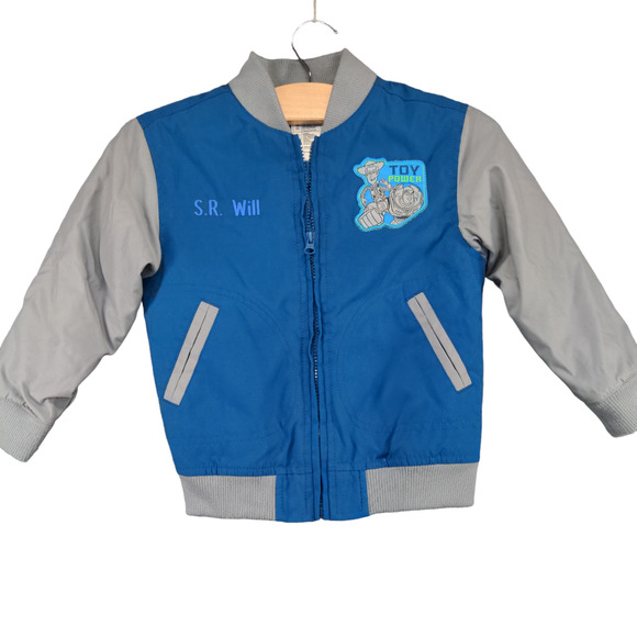 Disney Store Kids Toy Story S.R. Will Varsity Jacket Blue Gray XCH (4) Polyester - Picture 1 of 14